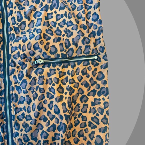 HalfHeart Women's Cheetah Print Zip Up Windbreak Jacket, Size Small - Picture 3 of 6